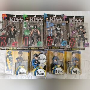 KISS and The Beatles Action Figure Sets